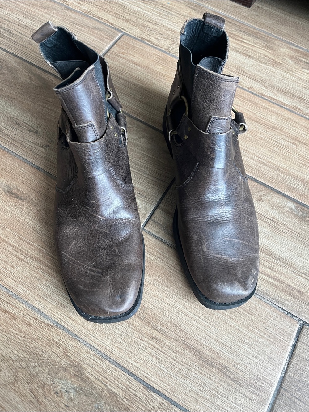 Bed Stu Men's Brown Leather Chukka Boots with Strap Detail